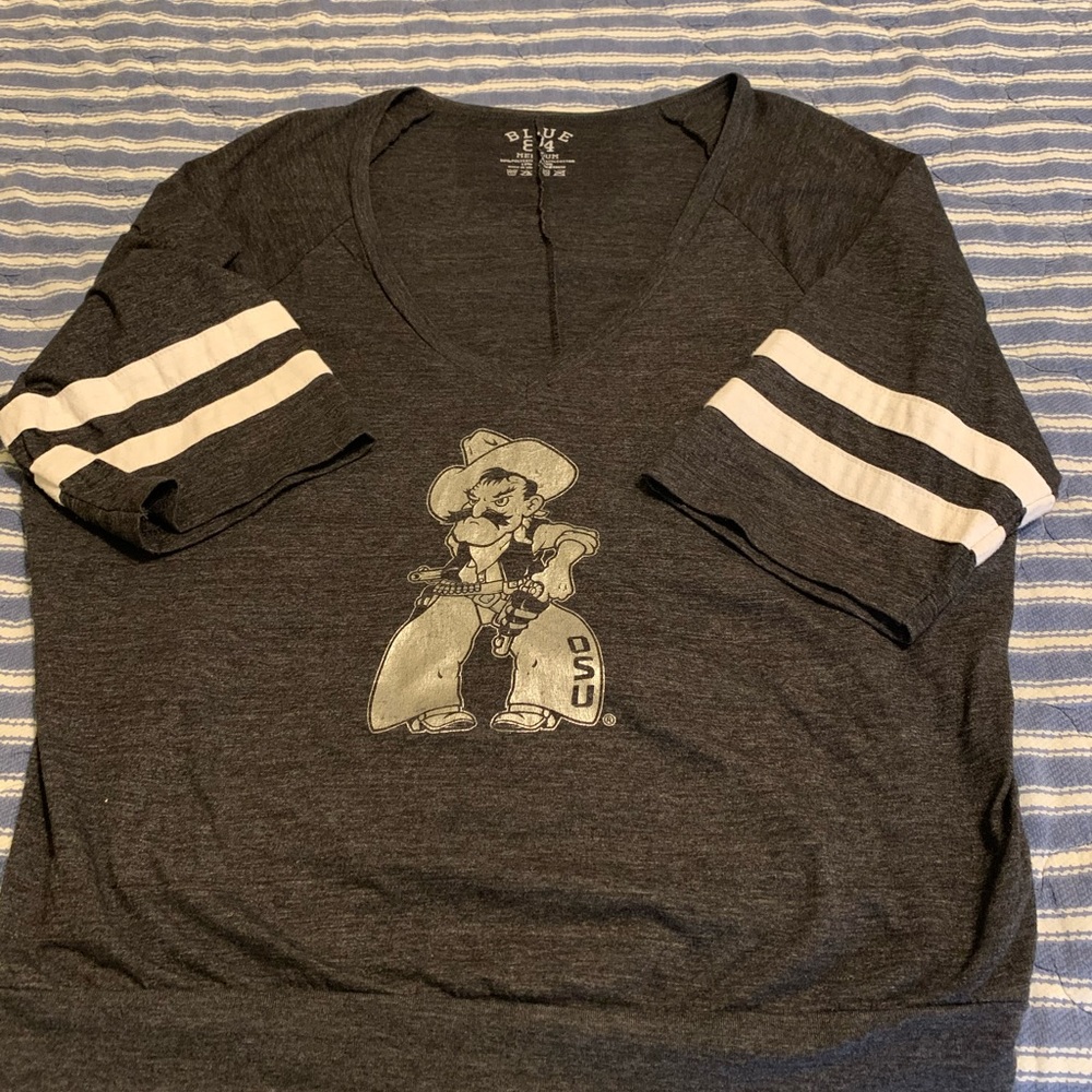 Women’s medium Oklahoma State Cowboys v-neck T-shirt.